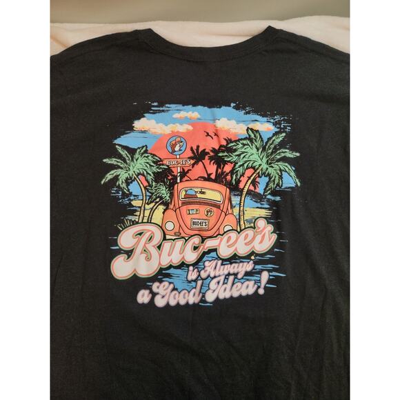 Buc-ees Tshirt Mens 2XL XXL Black Short Sleeve Crew Neck Tee Shirt VW Beetle - Picture 3 of 12